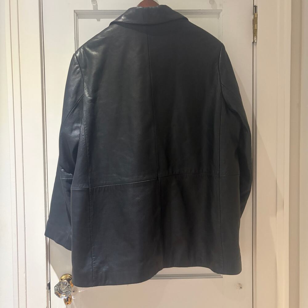 Elisabeth by Liz Claiborne Leather Coat Size XL Black - Picture 6 of 8